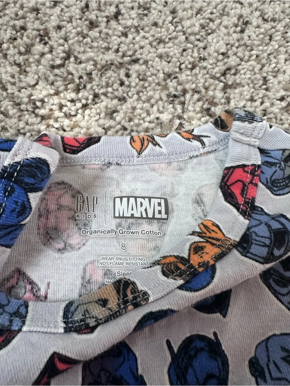 100% Organic Cotton PJs Superhero Size 8 GAP